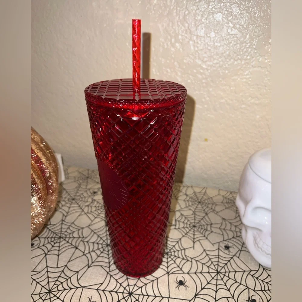 STARBUCKS VENTI RED JEWELED TUMBLER - Picture 3 of 4